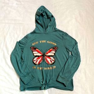 SO long sleeve hooded shirt